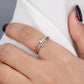 925 Sterling Silver Bypass Ring American Diamond Round CZ Band Women Jewelry