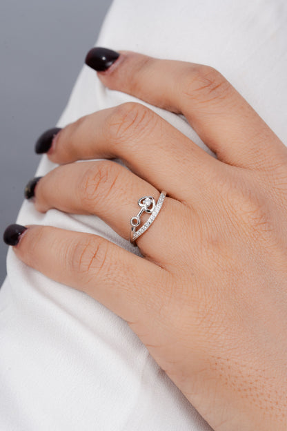 925 Sterling Silver Heart Ring for Women American Diamond Promise Band Gift Boxed