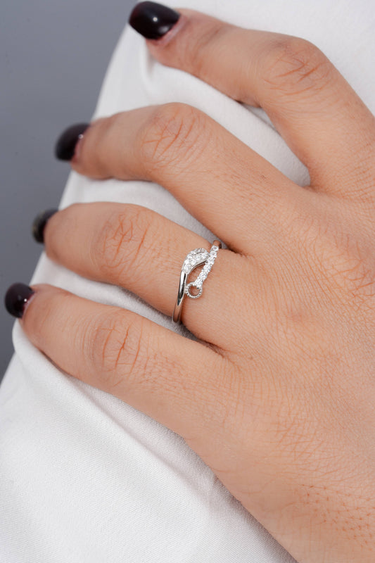 Premium 925 Sterling Silver American Diamond Promise Ring for Women