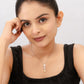 Yellow Pear Cut Diamond Flower Pendant 925 Silver Chain