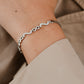 Silver Wave Link Bracelet with American Diamonds