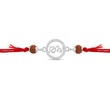 Premium Silver Rakhi with Rudraksha - Elegant Brother’s Gift