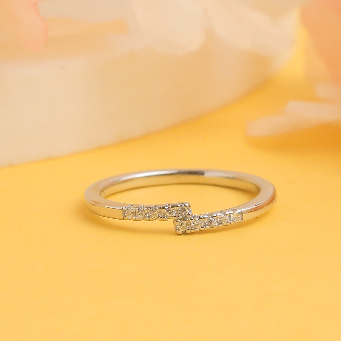 925 Sterling Silver Moissanite Diamond Band Ring