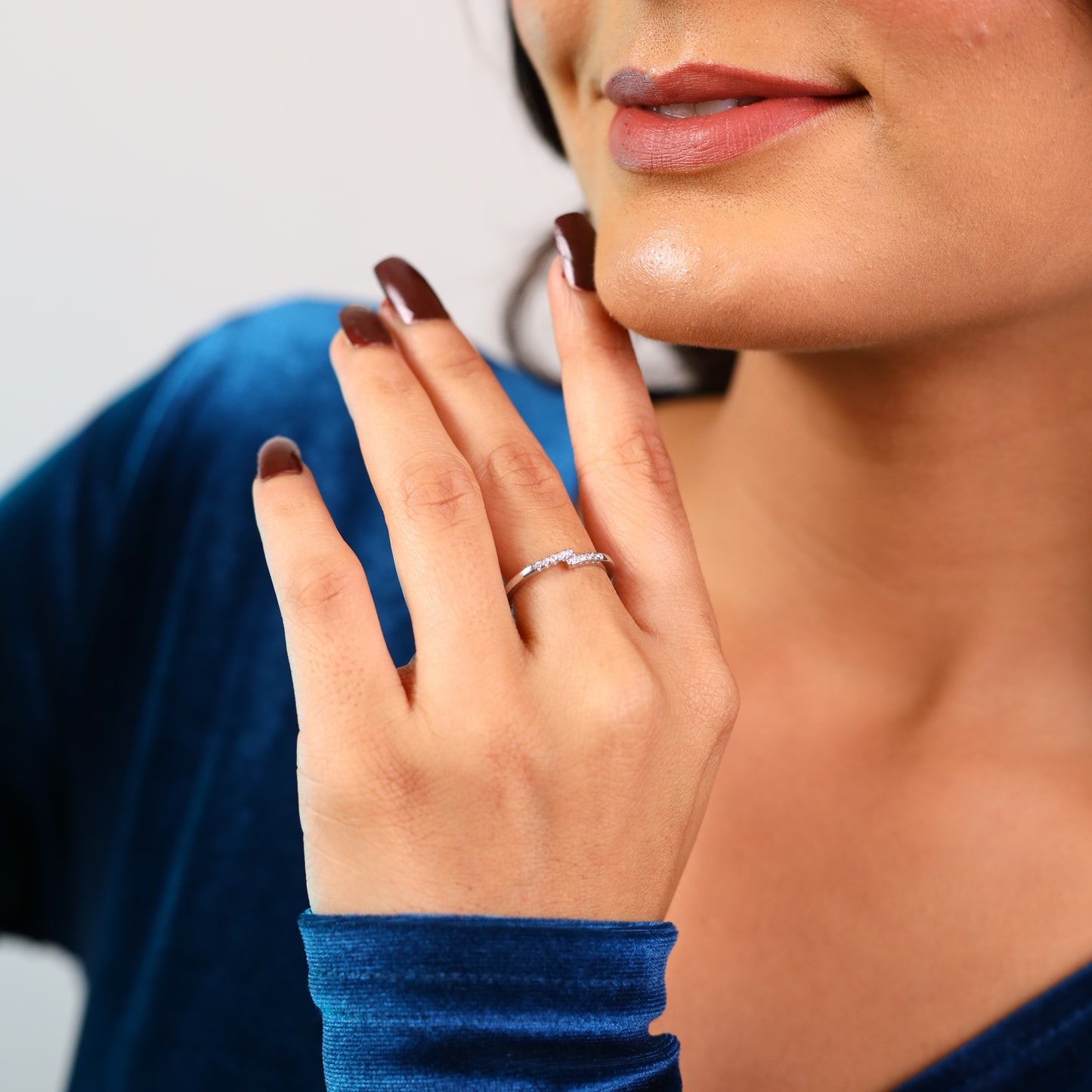 925 Sterling Silver Moissanite Diamond Band Ring