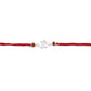Divine Om Silver Rakhi with Natural Rudraksha Beads