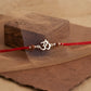 Divine Om Silver Rakhi with Natural Rudraksha Beads