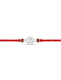 Sacred Om Silver Rakhi with Rudraksha Beads
