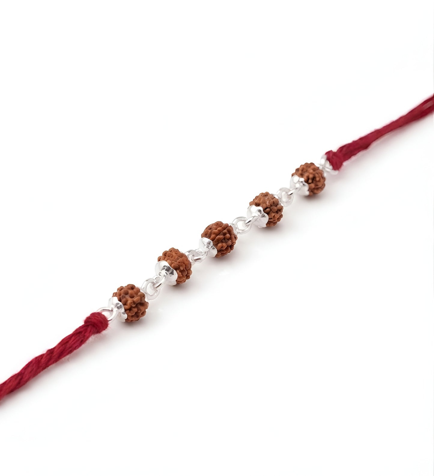 Traditional Rudraksha Silver Rakhi for Brother
