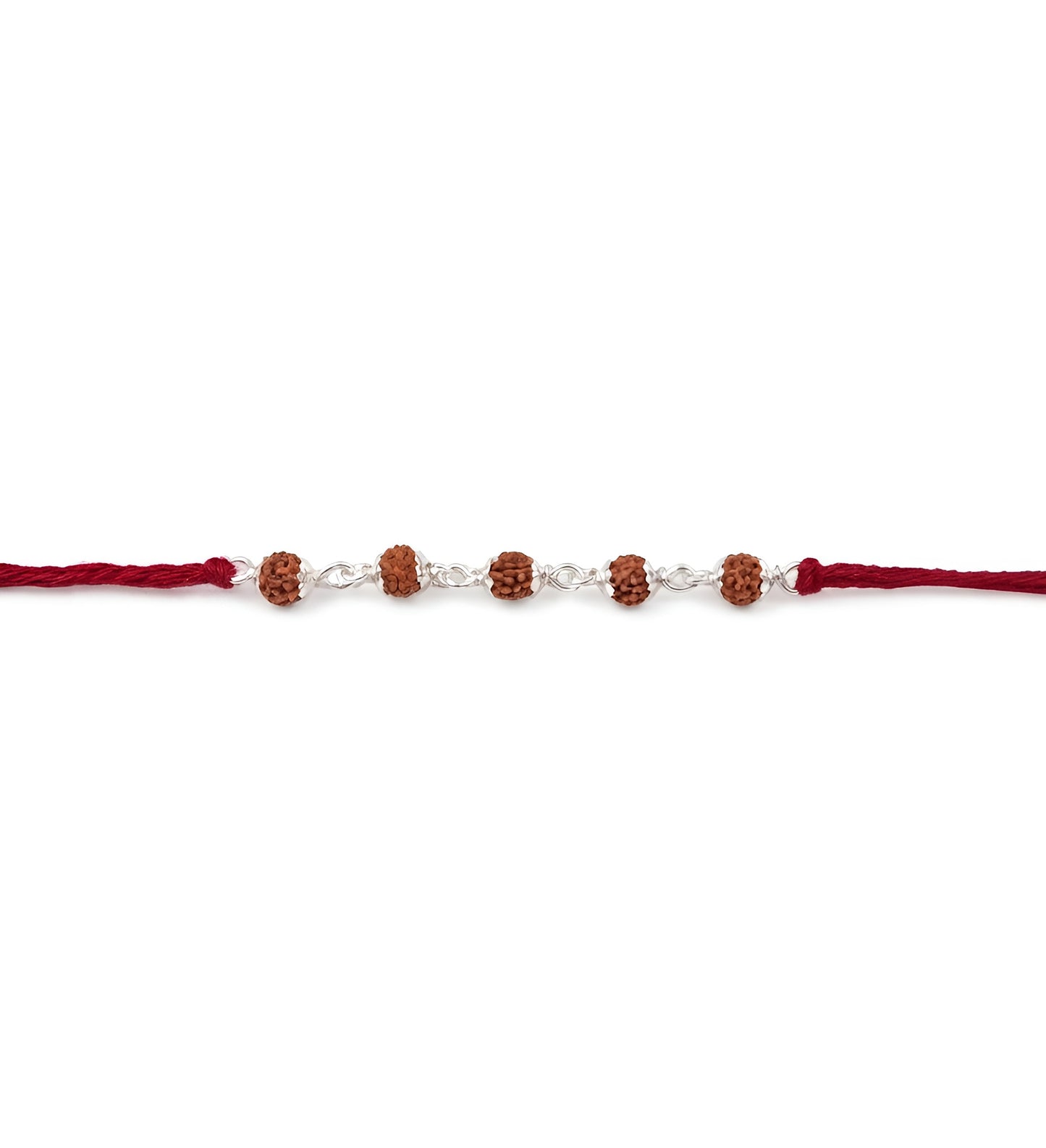 Traditional Rudraksha Silver Rakhi for Brother