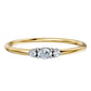 Marquise & Round Diamond Three-Stone Ring in 14K Yellow Gold