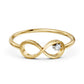 Dainty Moissanite Infinity Ring 9KT Yellow Gold Minimalist Promise Band Gift
