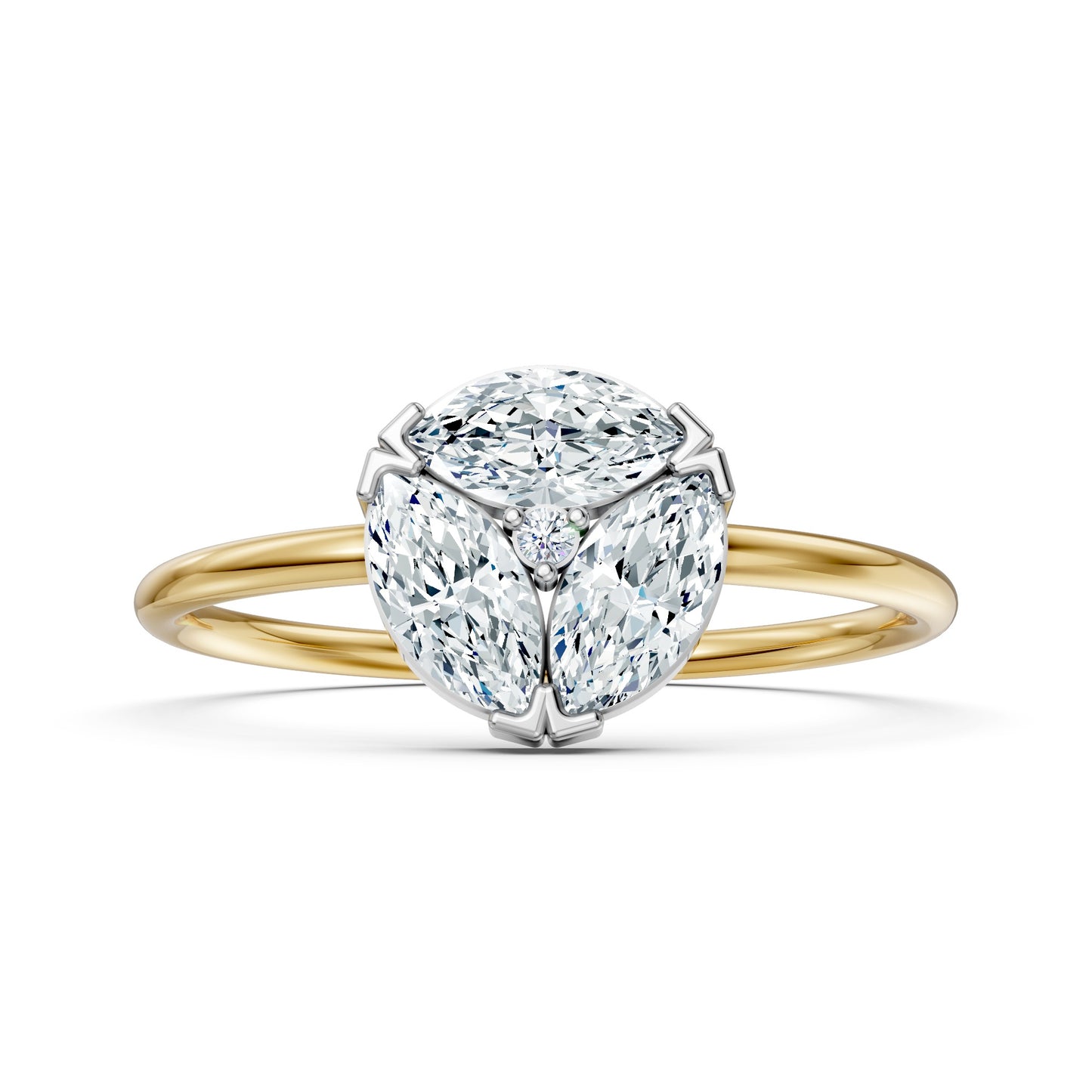 9K Solid Gold Marquise Cut Moissanite Diamond Ring Women Engagement Promise Ring Fine Jewelry Gift