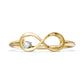 Dainty Moissanite Infinity Ring 9KT Yellow Gold Minimalist Promise Band Gift