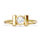 9KT Yellow Gold Round Moissanite Solitaire Ring Bezel Set Handmade Nakrani Gold