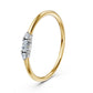 Marquise & Round Diamond Three-Stone Ring in 14K Yellow Gold