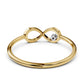 Dainty Moissanite Infinity Ring 9KT Yellow Gold Minimalist Promise Band Gift