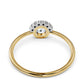 Moissanite Bezel Set Halo Ring in Solid 14KT Yellow Gold | Nakrani Gold Hallmark Quality