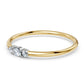 Marquise & Round Diamond Three-Stone Ring in 14K Yellow Gold