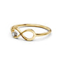Dainty Moissanite Infinity Ring 9KT Yellow Gold Minimalist Promise Band Gift