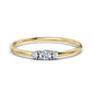 Marquise & Round Diamond Three-Stone Ring in 14K Yellow Gold