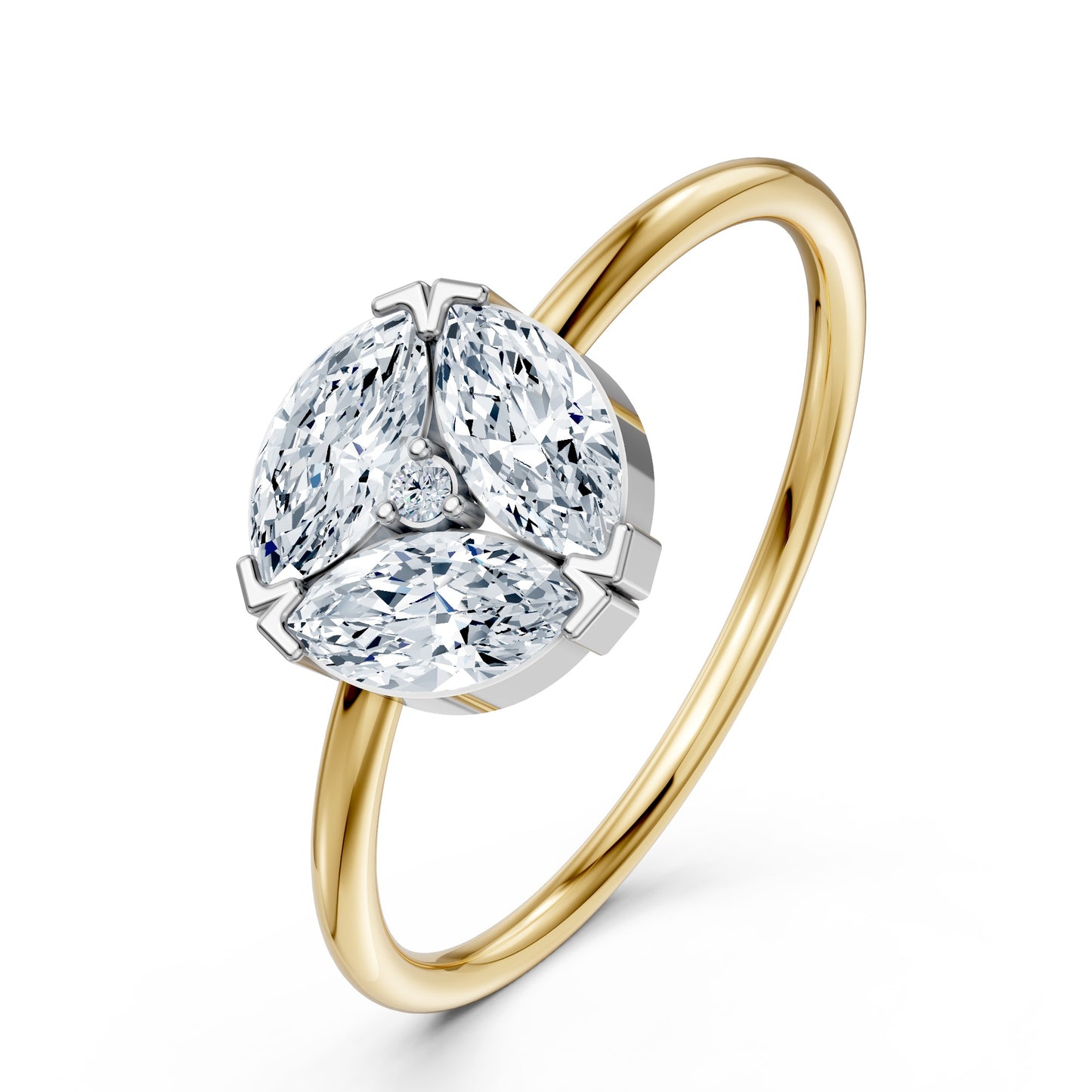 9K Solid Gold Marquise Cut Moissanite Diamond Ring Women Engagement Promise Ring Fine Jewelry Gift