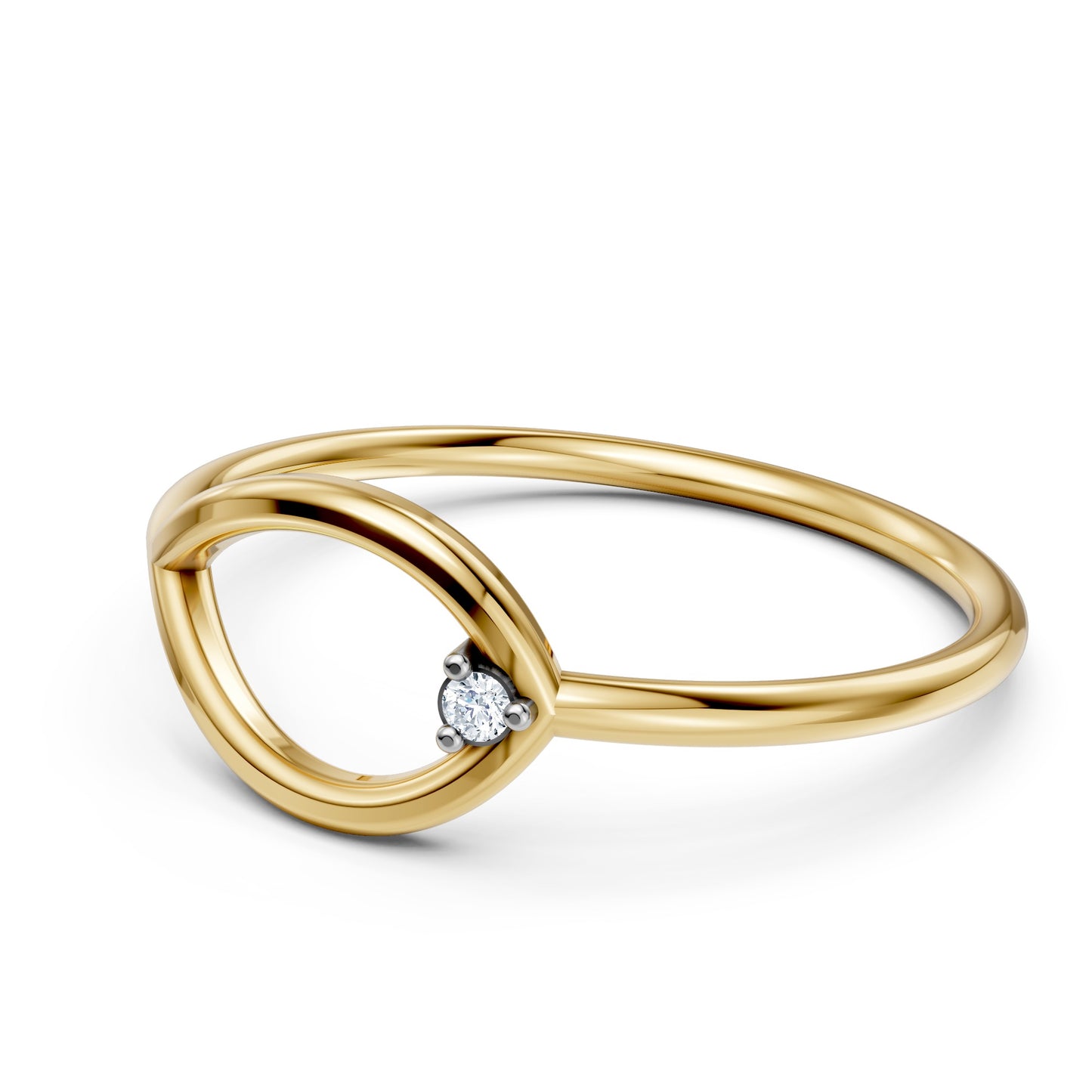18KT Yellow Gold Moissanite Designer Ring - BIS Hallmarked Nakrani Gold