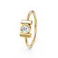 9KT Yellow Gold Round Moissanite Solitaire Ring Bezel Set Handmade Nakrani Gold