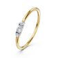 Marquise & Round Diamond Three-Stone Ring in 14K Yellow Gold