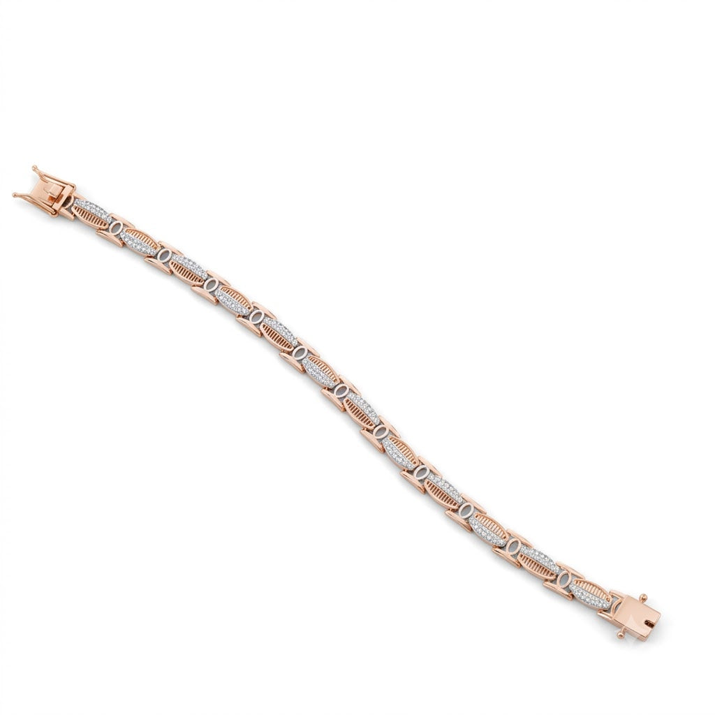 Rose Gold Designer Bracelet with American Diamonds – Elegant & Lightweight
