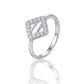 Elegant 925 Sterling Silver Square Halo American Diamond Ring