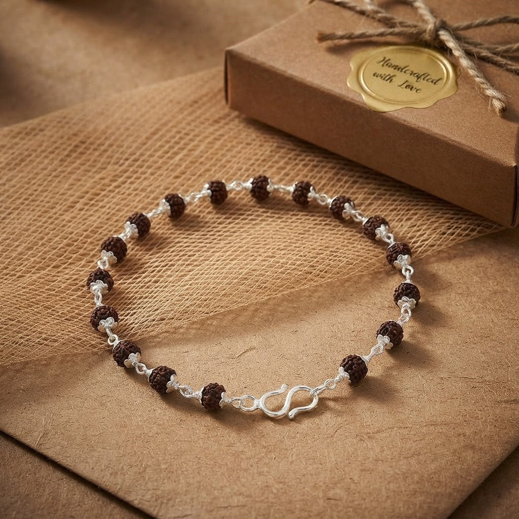 Silver Rudraksha Bracelet for Men