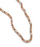Luxurious Rose Gold Necklace with Greek Key Design and Micro-Pave Diamond Detailing
