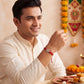 Silver Swastik Rakhi for Brother