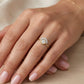 Moissanite Bezel Set Halo Ring in Solid 14KT Yellow Gold | Nakrani Gold Hallmark Quality