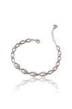 925 Sterling Silver Bracelet for Women American Diamond CZ Link Chain Adjustable Gift