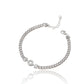 925 Sterling Silver Bracelet for Women American Diamond Curb Link Chain Adjustable