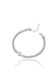 925 Sterling Silver Bracelet for Women American Diamond Curb Link Chain Adjustable