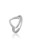 925 Sterling Silver Geometric Triangle Ring for Women American Diamond CZ Band Gift
