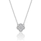 Van Cleef Style 925 Sterling Silver Clover Necklace American Diamond Chain