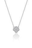 Van Cleef Style 925 Sterling Silver Clover Necklace American Diamond Chain