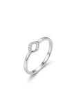 Elegant Minimalist 925 Sterling Silver Ring with American Diamond
