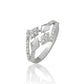 925 Sterling Silver American Diamond Ring for Women Elegant Geometric Band