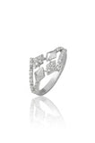 925 Sterling Silver American Diamond Ring for Women Elegant Geometric Band