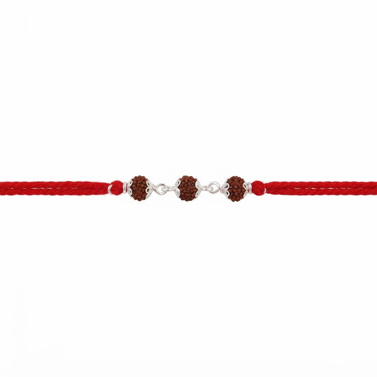 Premium Silver Rudraksha Rakhi
