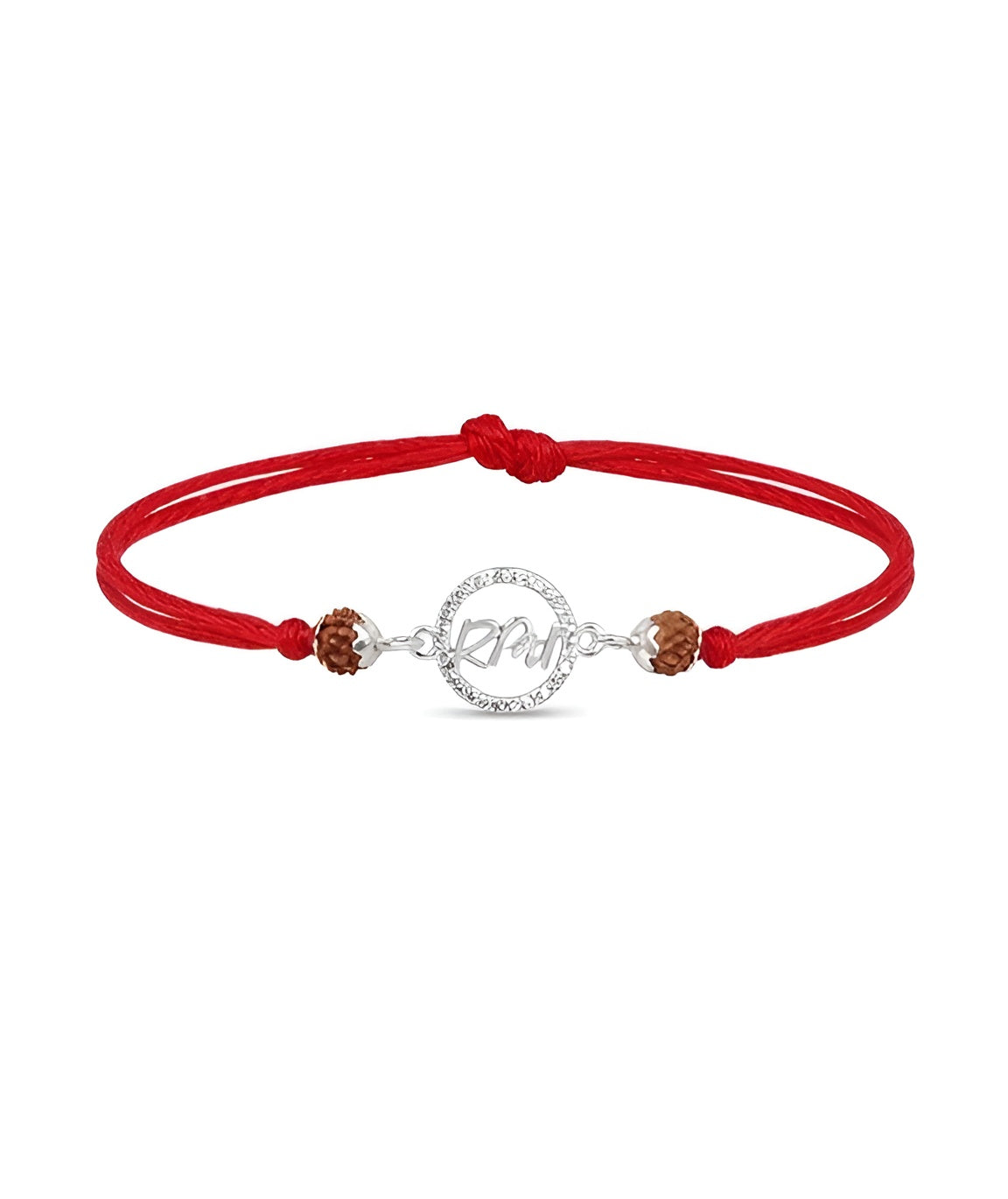 Premium Silver Rakhi with Rudraksha - Elegant Brother’s Gift