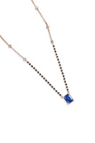 Rose Gold Mangalsutra Necklace with Blue American Diamond Pendant – Graceful & Contemporary