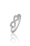 925 Sterling Silver Infinity Ring Women American Diamond CZ Band Promise Gift New