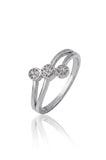 925 Sterling Silver Women Ring American Diamond Cubic Zirconia Statement Band Jewelry