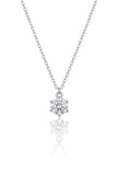 Solitaire Pendant Necklace with Round Cut American Diamond