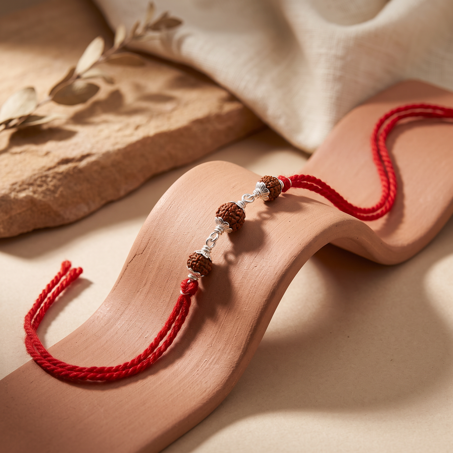 Premium Silver Rudraksha Rakhi